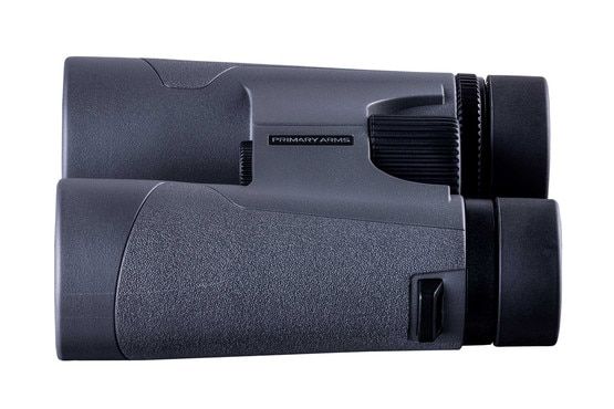 Primary Arms 10x binos features a rough grippy texture